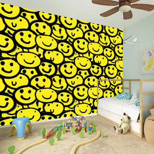 Graffiti Happy Emoji Pattern Print Wall Sticker