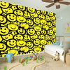 Graffiti Happy Emoji Pattern Print Wall Sticker