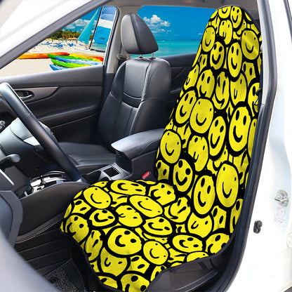 Graffiti Happy Emoji Pattern Print Waterproof Car Seat Cover