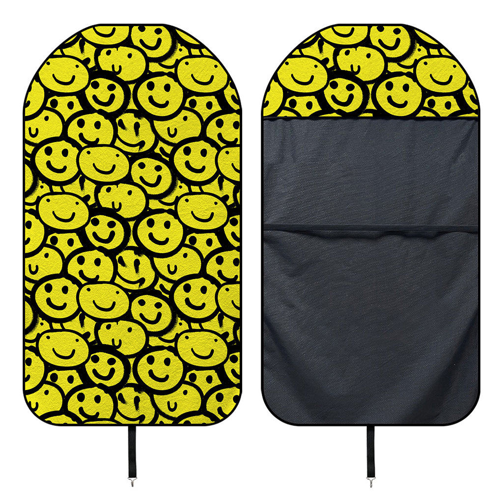Graffiti Happy Emoji Pattern Print Waterproof Car Seat Cover