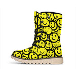 Graffiti Happy Emoji Pattern Print Winter Boots