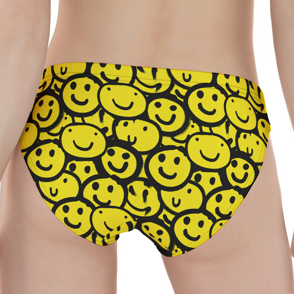 Graffiti Happy Emoji Pattern Print Women's Panties