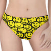 Graffiti Happy Emoji Pattern Print Women's Thong