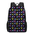 Graffiti Heart Pattern Print 17 Inch Backpack