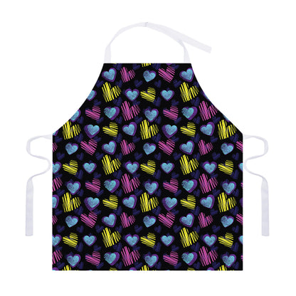 Graffiti Heart Pattern Print Adjustable Apron