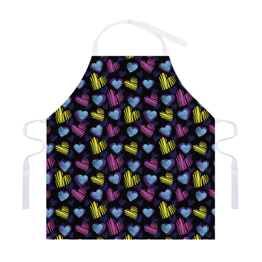 Graffiti Heart Pattern Print Adjustable Apron