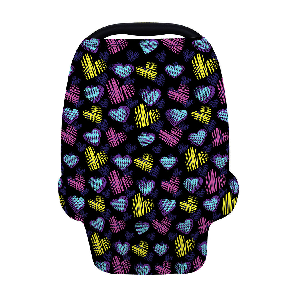 Graffiti Heart Pattern Print Baby Seat Cover