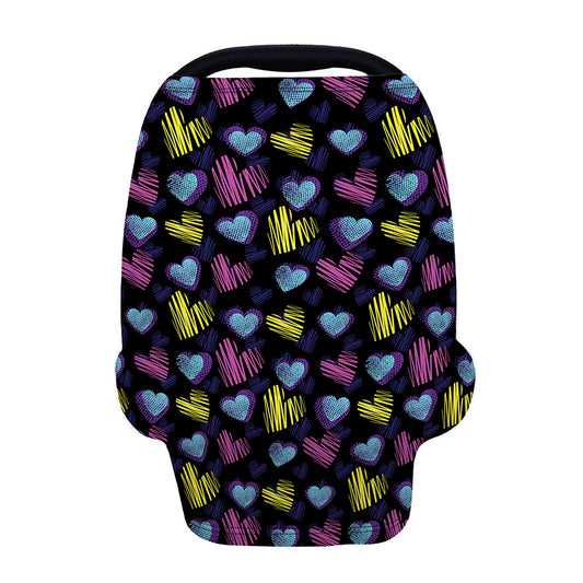 Graffiti Heart Pattern Print Baby Seat Cover