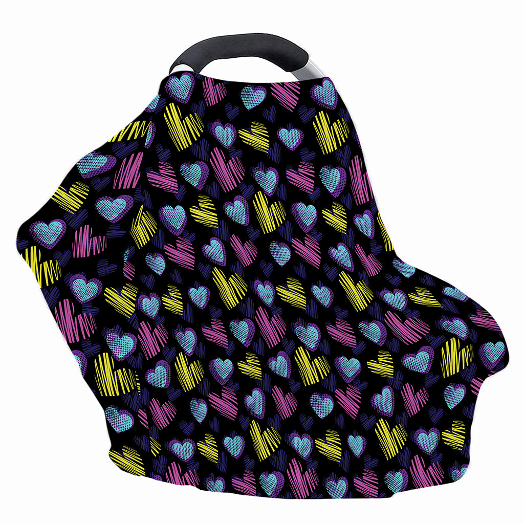 Graffiti Heart Pattern Print Baby Seat Cover