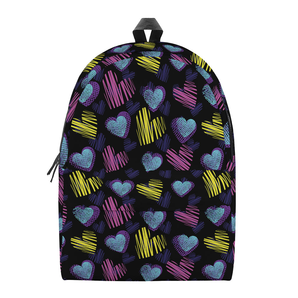 Graffiti Heart Pattern Print Backpack