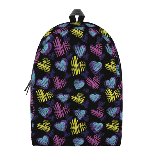 Graffiti Heart Pattern Print Backpack