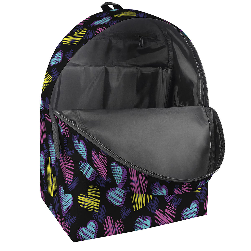 Graffiti Heart Pattern Print Backpack