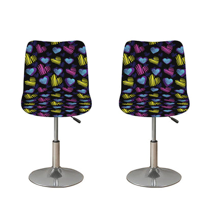 Graffiti Heart Pattern Print Bar Stool Covers