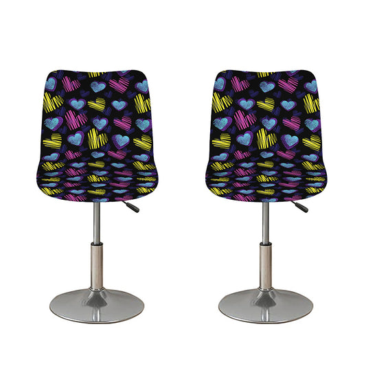 Graffiti Heart Pattern Print Bar Stool Covers