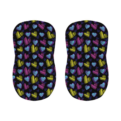 Graffiti Heart Pattern Print Bar Stool Covers