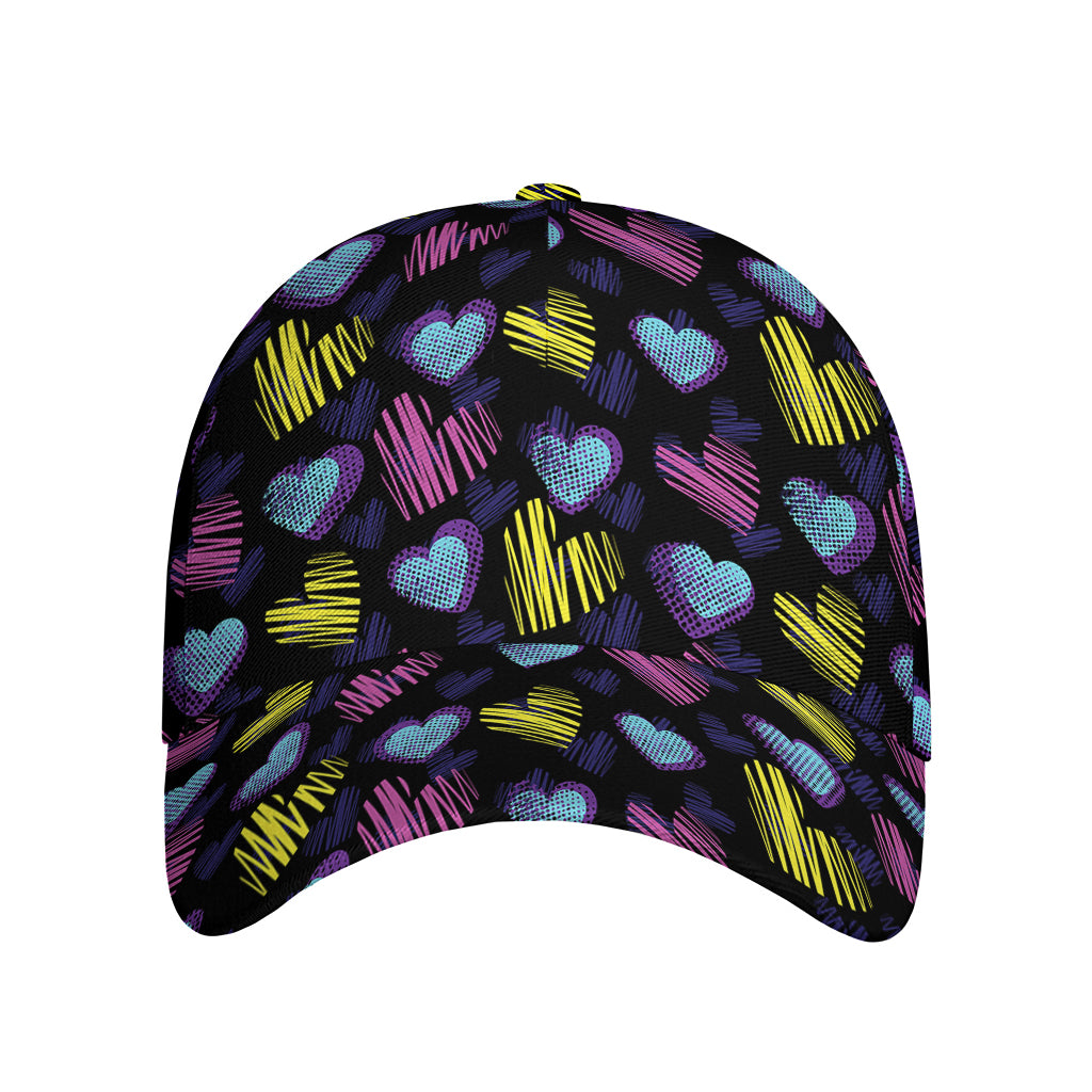 Graffiti Heart Pattern Print Baseball Cap