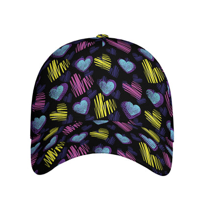Graffiti Heart Pattern Print Baseball Cap