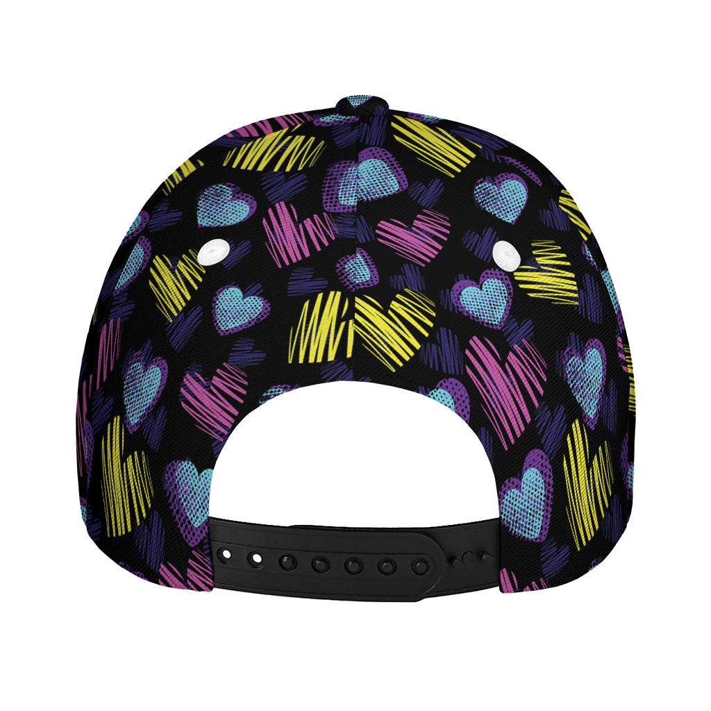 Graffiti Heart Pattern Print Baseball Cap