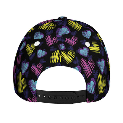 Graffiti Heart Pattern Print Baseball Cap