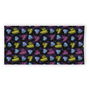 Graffiti Heart Pattern Print Beach Towel