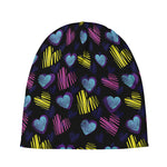 Graffiti Heart Pattern Print Beanie