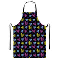 Graffiti Heart Pattern Print Bib Apron With Pocket