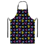 Graffiti Heart Pattern Print Bib Apron With Pocket