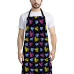 Graffiti Heart Pattern Print Bib Apron With Pocket