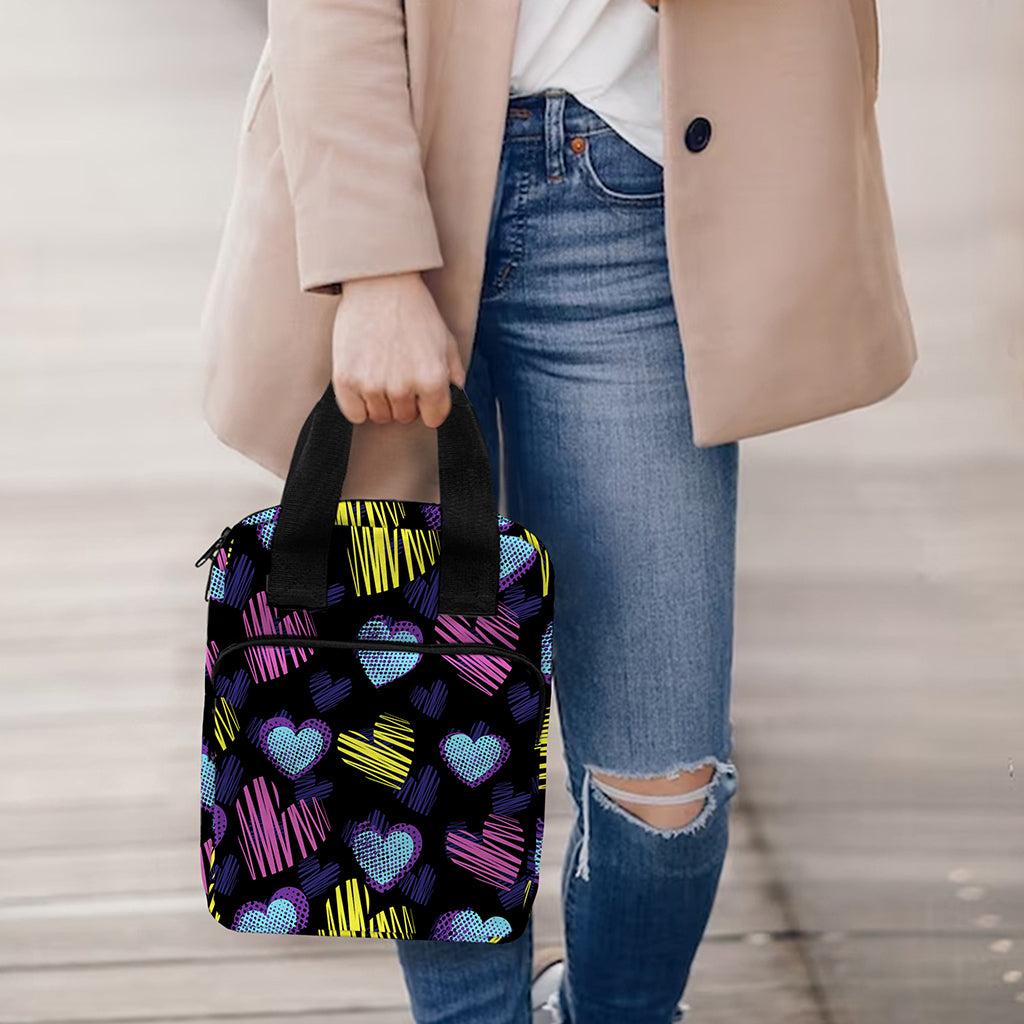 Graffiti Heart Pattern Print Bible Tote Bag