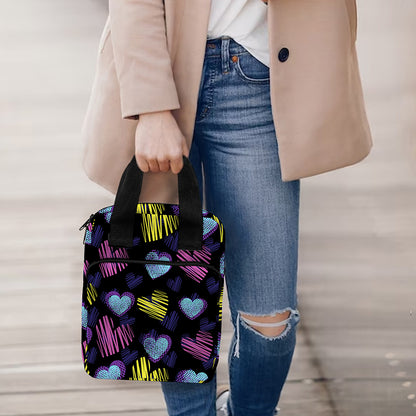 Graffiti Heart Pattern Print Bible Tote Bag