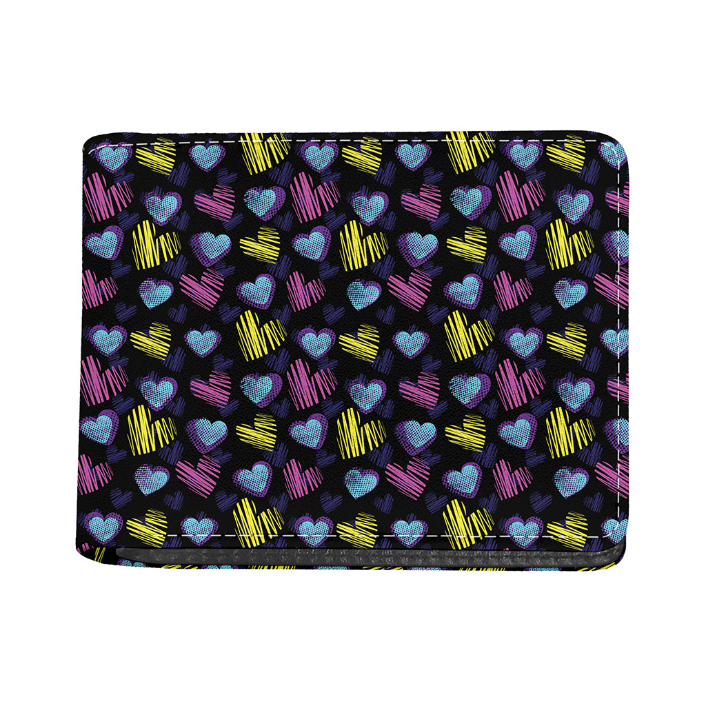 Graffiti Heart Pattern Print Bifold Wallet