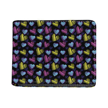 Graffiti Heart Pattern Print Bifold Wallet