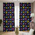 Graffiti Heart Pattern Print Dimout Pencil Pleat Curtains