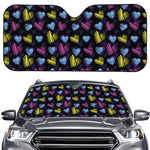 Graffiti Heart Pattern Print Car Windshield Sun Shade