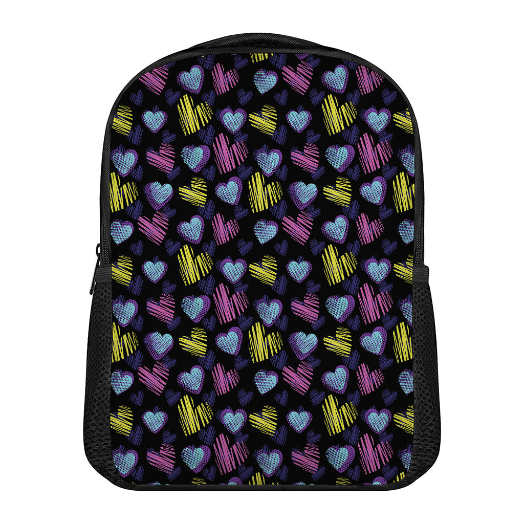 Graffiti Heart Pattern Print Casual Backpack