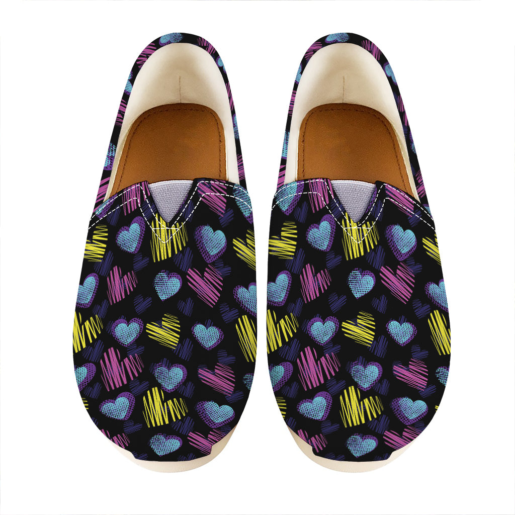 Graffiti Heart Pattern Print Casual Shoes