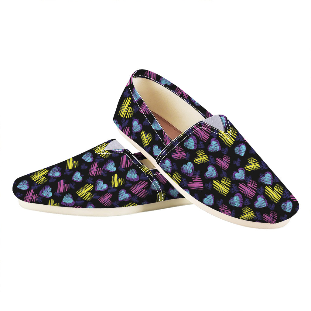 Graffiti Heart Pattern Print Casual Shoes