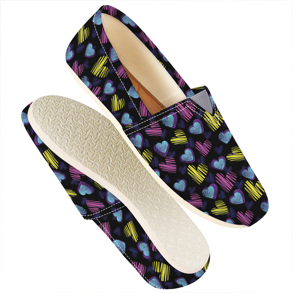 Graffiti Heart Pattern Print Casual Shoes