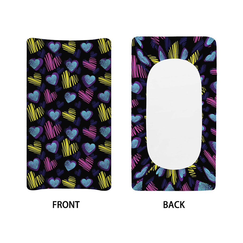 Graffiti Heart Pattern Print Changing Pad Cover