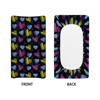 Graffiti Heart Pattern Print Changing Pad Cover