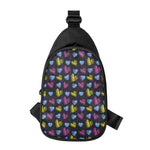 Graffiti Heart Pattern Print Chest Bag
