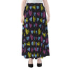 Graffiti Heart Pattern Print Chiffon Maxi Skirt