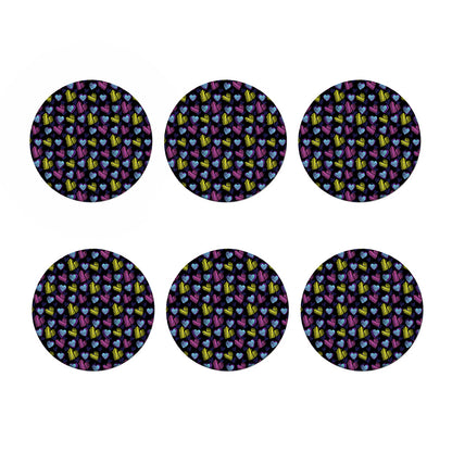 Graffiti Heart Pattern Print Coaster Set