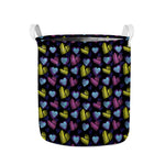 Graffiti Heart Pattern Print Collapsible Laundry Basket