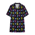 Graffiti Heart Pattern Print Cotton Hawaiian Shirt