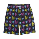 Graffiti Heart Pattern Print Cotton Shorts