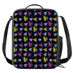 Graffiti Heart Pattern Print Crossbody Lunch Bag