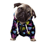 Graffiti Heart Pattern Print Dog Zip Up Hoodie