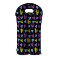 Graffiti Heart Pattern Print Double Neoprene Wine Tote