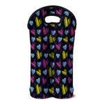 Graffiti Heart Pattern Print Double Neoprene Wine Tote